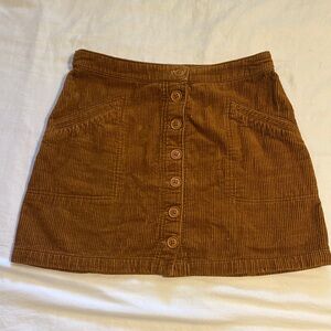 Marine Layer Brown Corduroy A-Line Skirt
